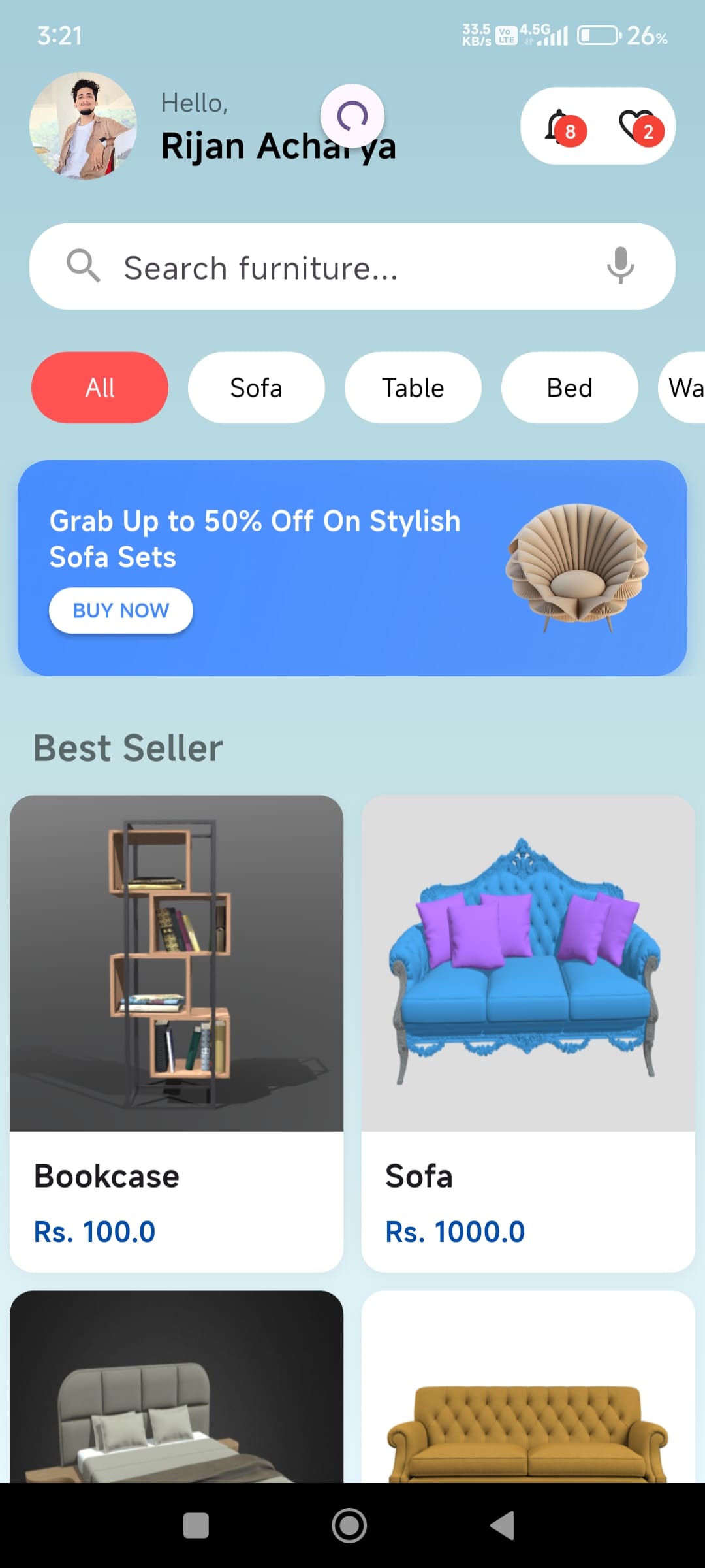 Furniva — AR-Based Furniture Shopping App, screenshot 1